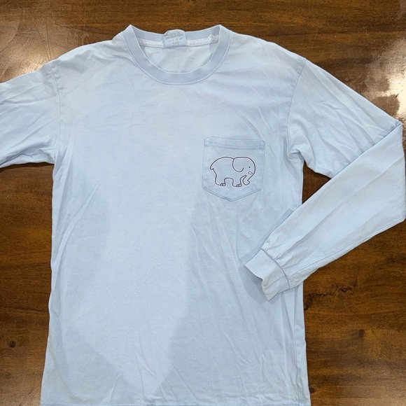 Ivory Ella Long Sleeve Pocket Graphic Tee T Shirt Womens S Small Light Blue - Picture 3 of 10